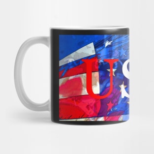 USA patriotic face mask Mug